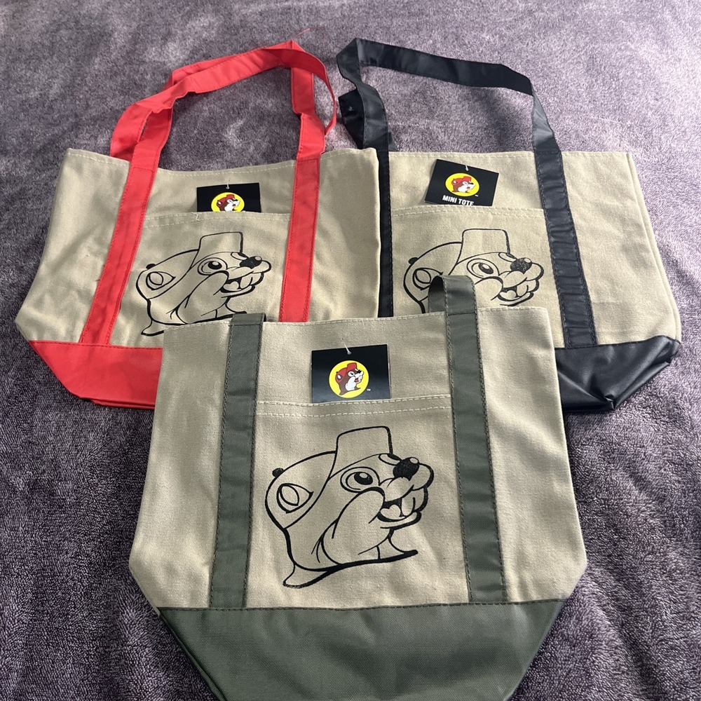 Bucees  Buc-ee's Mini Tote x3 Bags New 13x12 Market Bag Small Reusable